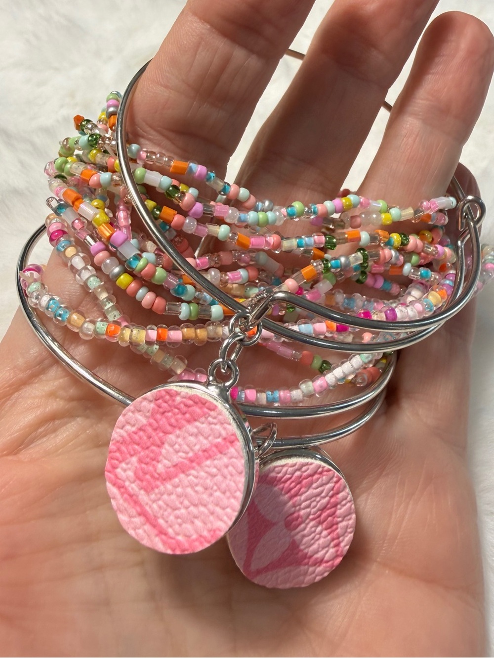 Louis Vuitton upcycled reverse monogram bracelet set new